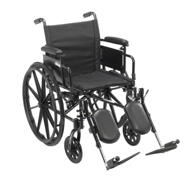 Drive Medical CX416ADDA-ELR Cruiser X4 Lightweight Dual Axle Wheelchair with Adjustable Detachable Arms, Desk Arms, Elevating Leg Rests, 16" Seat